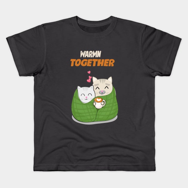 Warm together Kids T-Shirt by Mysticalart